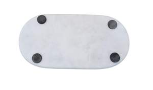 Plateau ovale en marbre blanc du fabricant indien pour salon vaisselle vanité servant décoration de salle de bain idée cadeau parfaite - Product Image 3