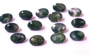 Ágata de musgo natural de alta calidad 8x10mm facetado ovalado de alta calidad - Product Image 4