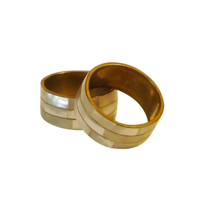 Rond de serviette en aluminium MOP Accessoires de décoration de table à manger Nacre Incrustation Vaisselle Rond de serviette - Product Image 2