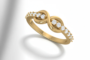 Elegante Anillo de Oro con Nudo Infinito y Diamantes para Bodas, Aniversarios, Citas Románticas y Uso Diario - Product Image 4