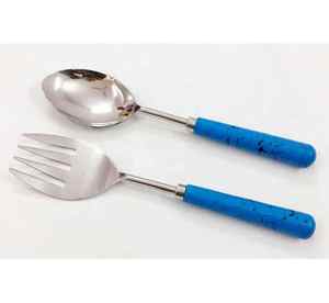 Juego de servidor de ensalada con mango de piedra moderno y logotipo personalizado, accesorios de cocina de acero inoxidable con logotipo para el hogar y el espacio de la Mesa - Product Image 5