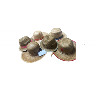 New Design Boho Seagrass Hat With <b>Ribbon</b> - Natural Palm Leaf Weaving Hat Unisex for Party Casual Event New Year Hat Gift <b>Decor</b> - Product Image 6