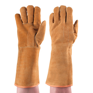 Precio al por mayor Calor Resistente al fuego Barbacoa Guante de cuero Guantes de soldadura - Product Image 1