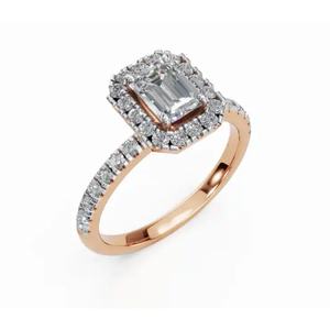 Anillo de Compromiso Exclusivo con Halo de Diamantes y Luminiscencia Esmeralda, 1.263 Ct, Oro de 9, 14 y 18 Quilates, Proveedor Mayorista OEM - Product Image 5