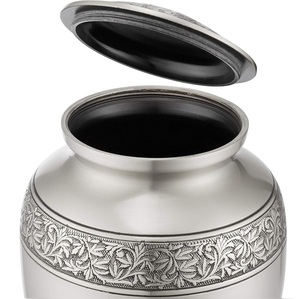 โกศใส่ศพอลูมิเนียมสีเงินทำด้วยมือขี้เถ้าโลหะสำหรับผู้ใหญ่และอุปกรณ์ที่ระลึกสำหรับคนรักของคุณและครอบครัว - Product Image 6