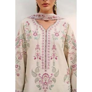 Conjunto de Traje de Seda Cruda Bordado para Mujer UF-4385 - Product Image 3
