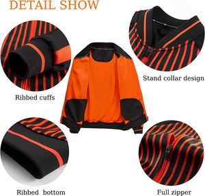 ชุดวอร์มแขนยาวคอตั้ง2ชิ้นสำหรับผู้ชาย,เสื้อแจ็คเก็ตและกางเกงวอร์มมีกระเป๋าข้างสองข้าง - Product Image 4