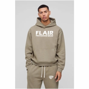 เสื้อฮู้ดสวมหัวผ้าฝ้ายอินทรีย์100% ของผู้ชายเสื้อแนวสตรีทผ้าหนาขนาดใหญ่ปักลูกปัดลายสีพื้น - Product Image 4