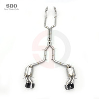 Sistem Knalpot Lengkap Performa Tinggi SDO Stainless Steel Poles Cermin untuk Mercedes-Benz AMG C63 W204 6.2L V8 2007-2014