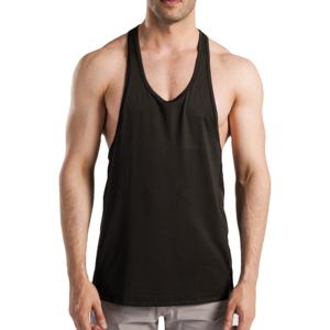 Camiseta sin mangas con logotipo personalizado al por mayor, chaleco de viaje sin mangas, camiseta de gimnasio transpirable, camisetas sin mangas de algodón para hombre - Product Image 1