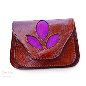 Bolso Bandolera de Cuero Marroquí Hecho a Mano al por Mayor para Mujer con Cierre de Solapa, Casual, de Lujo, con Grabado Floral, OEM - Product Image 1