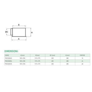 Tecnosystemi Difusor Cuadrado Completo con Amortiguador y Pleno Inferior para Rejillas de Aire Acondicionado Helicoidales de Chorro Ajustable - Product Image 4