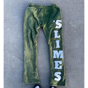 Pantalon évasé vintage en éponge française surdimensionné personnalisé et ensemble de sweat à capuche survêtement brodé en détresse lavé à l'acide survêtement pour hommes - Product Image 6