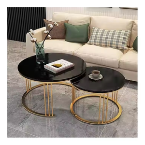 Table ronde populaire supérieure pour le dessus de marbre de décor de salon avec des Tables de jambe en métal pour la salle à manger utilisée pour des Tables basses disponibles - Product Image 1