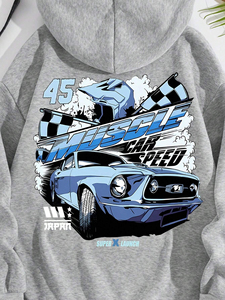 เสื้อฮู้ดผู้ชายลายรถสุดฮิต เนื้อผ้าฟลีซนุ่มสบาย ผลิตจากผ้าฝ้าย 100% รับสกรีนโลโก้ตามสั่ง - Product Image 5