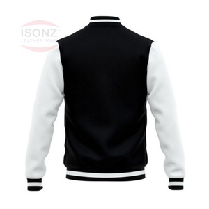 Abrigo de iniciación Retro con logotipo personalizado para hombre, chaqueta deportiva cómoda de colores llamativos, color negro - Product Image 2