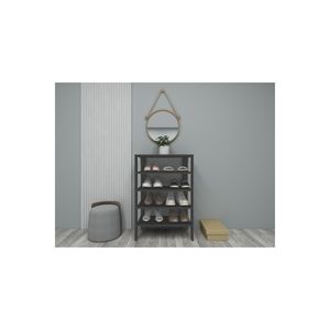ชั้นวางรองเท้าและเสื้อผ้า 4 ชั้น รุ่นทันสมัย สีแอนทราไซต์ ขนาด 87x32x60 ซม. ยี่ห้อ Charlie โซลูชั่นการจัดเก็บอเนกประสงค์ - Product Image 2