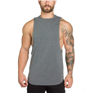 Camisetas sin Mangas Personalizadas de Poliéster/Algodón para Hombre, Estilo Deportivo, Cuello en V, Tejido Grueso, Cómodas - Product Image 2