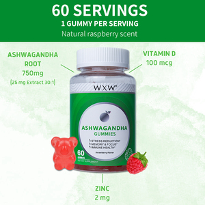 Gummies à l'ashwagandha WXW Stock, stimulent l'humeur et l'énergie, extrait de racine d'ashwagandha, supplément de vitamine D, gummies à l'ashwagandha - Product Image 5