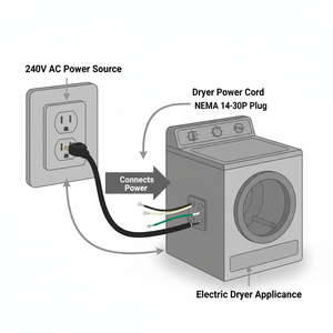 Cable de 0.5m con Conector NEMA 14-50P a Terminales de Anillo, 3 Núcleos, 50A, 125/250V, con Enchufe Moldeado y Alivio de Tensión Reforzado - Product Image 3
