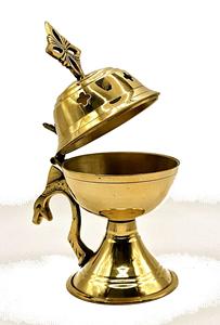 Encensoir en laiton orthodoxe grec, brûleur d'encens, diffuseur d'aromathérapie chrétien orthodoxe pour l'encens artisanal orthodoxe russe - Product Image 3