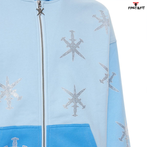 2025 nuevo estilo Streetwear logotipo personalizado Unisex térmico nuevo diseño hombres moda Rhinestone sudaderas con capucha - Product Image 6