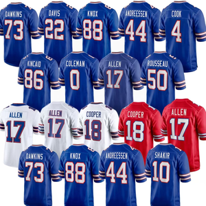 Camisetas de Fútbol Americano Personalizables 2025, Colección Buffalo de Alta Calidad, Logos Bordados, Mangas Cortas, Transpirables - Product Image 1