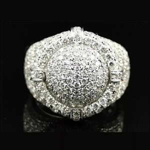 10,00 quilates Ice Out Round Cut Diamond VVS Moissanite oro blanco Hip Hop plateado anillo de bodas hombres 925 plata esterlina - Product Image 4