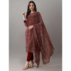 PRECIOSO DISEÑADOR ANARKALI IMPRESIÓN DIGITAL CON DUPATTA Y FONDO - Product Image 1