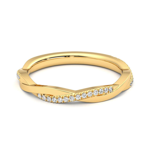 Round Cut Moissanite Diamond Wedding Band Twisted Sterling <b>Silver</b> <b>Ring</b> - Product Image 2
