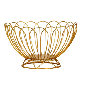 Panier de rangement de légumes en aluminium poli or écologique Corbeille à fruits en métal filaire de style unique - Product Image 5