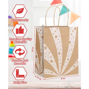 Sacs cadeaux en papier kraft de taille moyenne, emballage en vrac, sacs personnalisés pour Noël, anniversaires et autres, boîte en papier avec étoiles design personnalisée - Product Image 3
