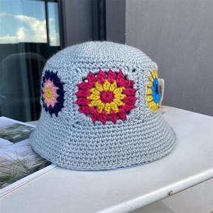 Crochet Unisex Elegant Floral Cotton <b>Sunscreen</b> Hand-Knitted Autumn Winter Warm Bucket Hat Character Stylish Casual - Product Image 5