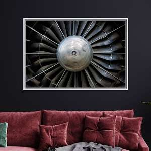 Modern Industrial Turbine Print Canvas Artwork for Home or Office Decor,1P:White <b>Framed</b> - Product Image 1