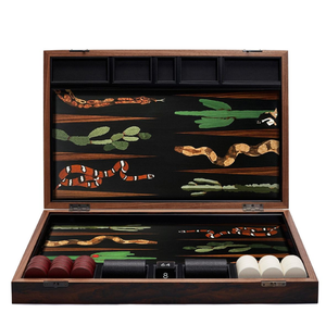 Backgammon vẽ tay, thiết kế biển dưới nước, bảng trò chơi độc đáo và nghệ thuật, hoàn hảo cho các ngôi nhà bãi biển, có sẵn - Product Image 6