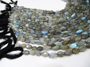 Cuentas facetadas ovaladas de labradorita llamativa azul Natural de 6x8mm a 7x10mm, cuentas en forma de Mani de arcoíris negro genuino, hebra de 13 pulgadas de largo - Product Image 2