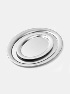 Juego de 2 Platos de Acero Inoxidable Ecológicos, Bandejas Pulimentadas, Pedido Mínimo 100 Piezas - Product Image 6