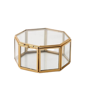 Boîte à bijoux en verre faite à la main avec cadre en métal et fer de qualité supérieure emballage de table boîte à bijoux décorative de qualité supérieure - Product Image 4