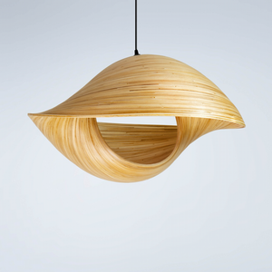 Una sola lámpara colgante bobina de bambú hilado lámparas colgantes de techo Pantalla de interior natural hecha a mano - Product Image 5