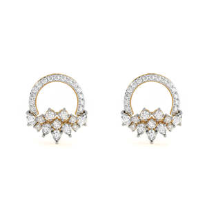 Compre Pendientes de Plata de Ley 925 de Primera Calidad para Mujeres y Niñas, Pendientes de Diamantes con Corte Princesa en Oro de 14K, Pendientes de Moda con Forma de Flor y Gota de Agua - Product Image 1