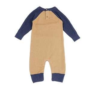 ชุดเสื้อผ้าเด็กผ้าฝ้าย100% ปิดซิป12เดือนสำหรับเด็กแรกเกิดชายเสื้อรอมเปอร์บล็อกสีทึบสไตล์ล่าสุด - Product Image 4