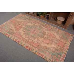 พรมสไตล์ตุรกีโบราณขนาด3.7x7ฟุตดีไซน์คลาสสิกพื้นที่ขนาดใหญ่งานเย็บปะสีชมพูสีเขียวผ้าขนสัตว์วัสดุลาเท็กซ์สำหรับวัยรุ่นห้องโถงสี่เหลี่ยมผืนผ้า - Product Image 3