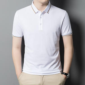 Premium Quality Mulberry Silk <b>Black</b> Custom Unisex Plain Business Golf <b>Men's</b> <b>Polo</b> Shirts for <b>Men</b> - Product Image 2