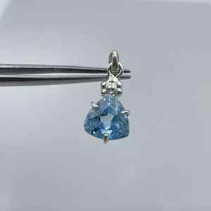 Londres naturel véritable topaze bleue 925 pendentif en argent Sterling facettes bijoux en pierres précieuses à la main Style Vintage pour femmes hommes - Product Image 1