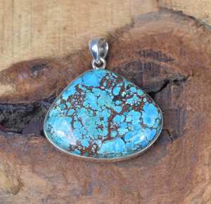 Pendentif Poire Bleu Turquoise en Argent Sterling 925 Fait Main, Bijou en Pierre Précieuse de Haute Qualité pour Enfants et Femmes, Pierre de Naissance de Décembre - Product Image 3
