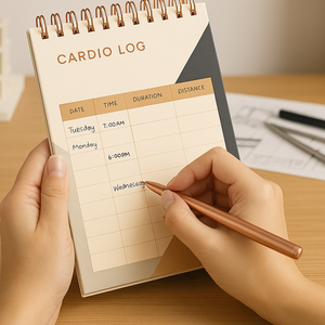 LABON A5 verticale Fitness Planner copertura a blocchi geometrica lamina d'oro rosa e doppio filo rilegatura diario di allenamento per obiettivi quotidiani - Product Image 6