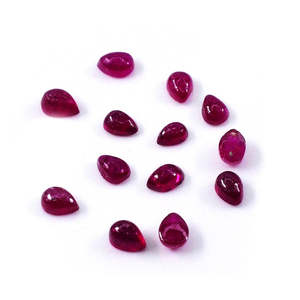 Rubis naturel de Bangkok calibré, pierres brutes 3x5mm et 4x6mm, taille poire et émeraude, certifié IGI, pierre précieuse rouge - Product Image 1