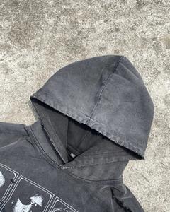 Ropa de calle de alta calidad Sudadera con capucha Fleece Blank Boxy Zip up Vintage Doble capa Lavado ácido Sun Faded Sudaderas con capucha desgastadas para hombres - Product Image 5