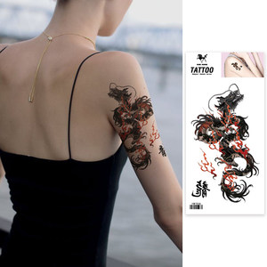 Tatuaggi temporanei impermeabili di lunga durata personalizzati per uomini colorati con disegno di drago tatuaggi rimovibili - Product Image 2