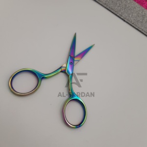 Tijeras profesionales de alta calidad para uñas de colores multiplasma, herramientas de manicura para cutículas con hoja afilada recta curvada - Product Image 3